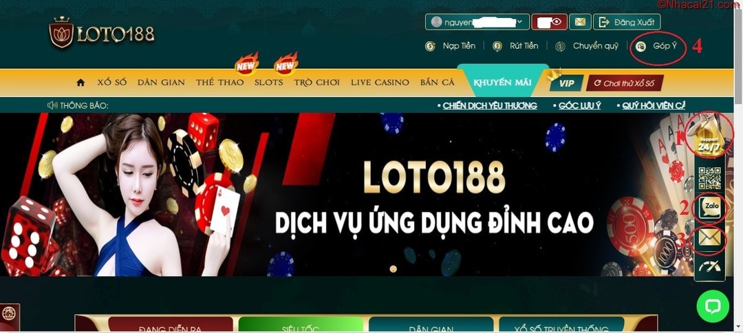 Các bước đăng nhập loto188